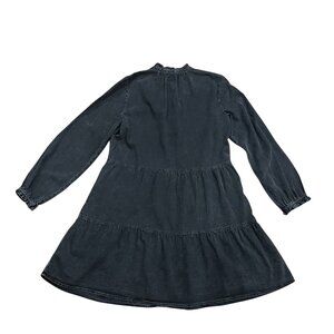 GAP Tiered Black Denim Long Sleeved Mini Dress, NWT, M